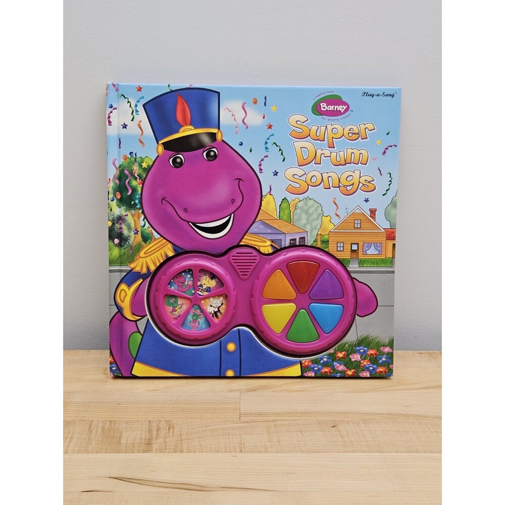 Barney Super Drum Songs Play A Song book with sounds plus 15 songs 1st Printing